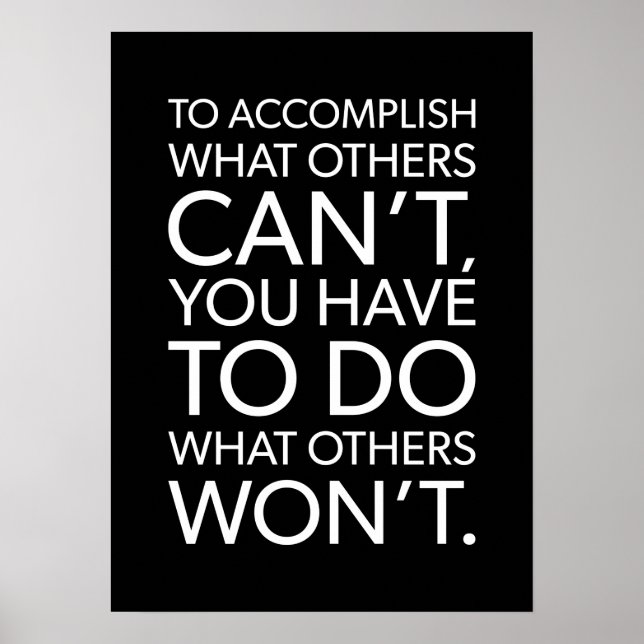 Do What Others Won't - Success Motivational Poster (Front)