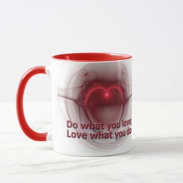 Do What You Love | Love What You Do Lighted Heart Mug (Left)