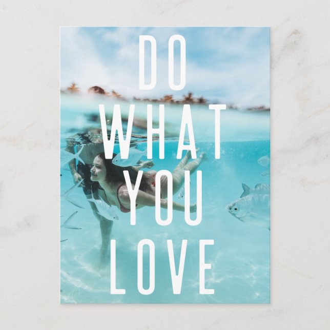 Do what you Love | Modern Swimming Azure Adventure Postcard (Front)
