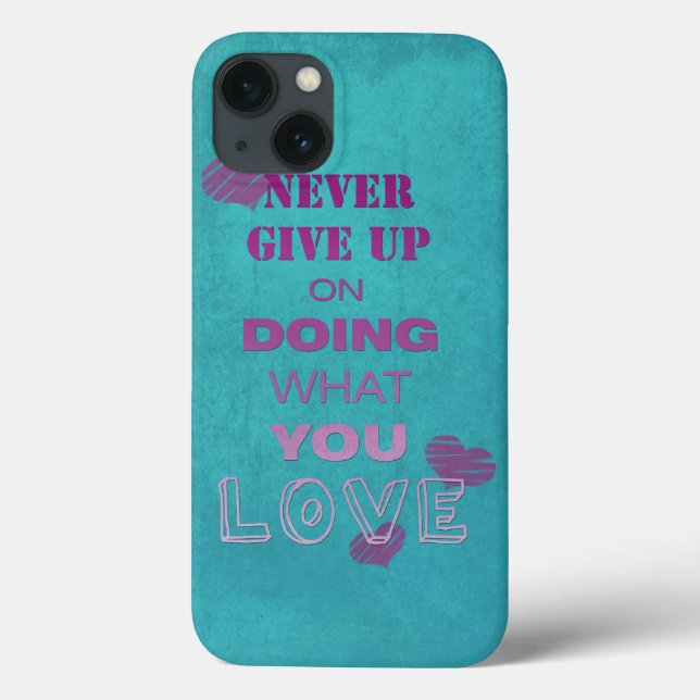 Do what you love Motivational text Typography Teal Case-Mate iPhone Case (Back)