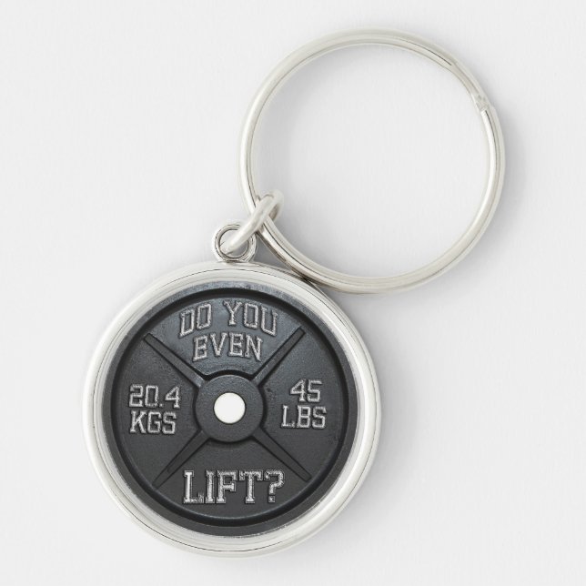 Do You Even Lift - Barbell Plate Key Ring (Front)
