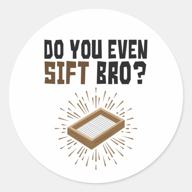 Do You Even Sift Bro Archaeology Classic Round Sticker (Front)