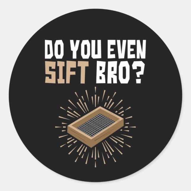 Do You Even Sift Bro Funny Archaeology Classic Round Sticker (Front)