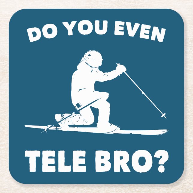 Do You Even Tele Bro? Square Paper Coaster (Front)