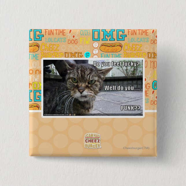 Do you feel lucky? 15 cm square badge (Front)