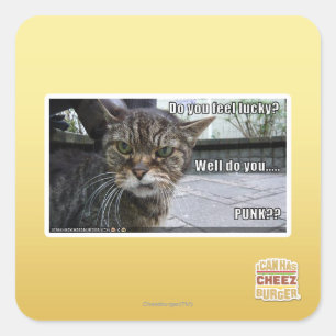 Do you feel lucky? square sticker