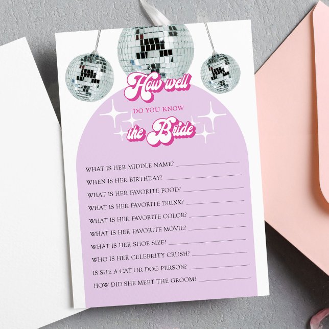 Do You Know The Bride Bridal Shower Game Card (Creator Uploaded)