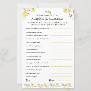 Do You Know the Bride Fun Bridal Shower Game