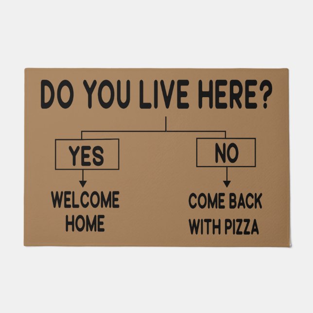 Do you live here? come back with Pizza Doormat (Front)