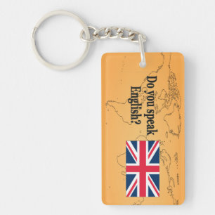 Do you speak English? in English. Flag bf Key Ring