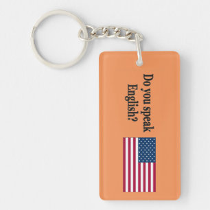 Do you speak English? in English. Flag bf Key Ring
