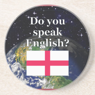 Do you speak English? in English. Flag & Earth Coaster
