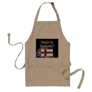 Do you speak Faroese? in Faroese. Flag & space Standard Apron