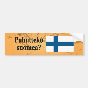 Do you speak Finnish? in Finnish. Flag bf Bumper Sticker