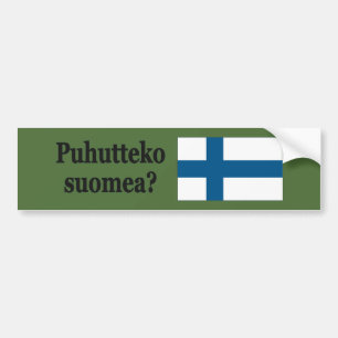 Do you speak Finnish? in Finnish. Flag bf Bumper Sticker