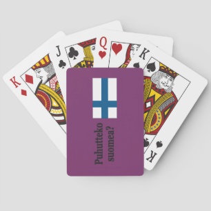 Do you speak Finnish? in Finnish. Flag bf Playing Cards