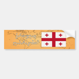 Do you speak Georgian? in Georgian. Flag wf Bumper Sticker