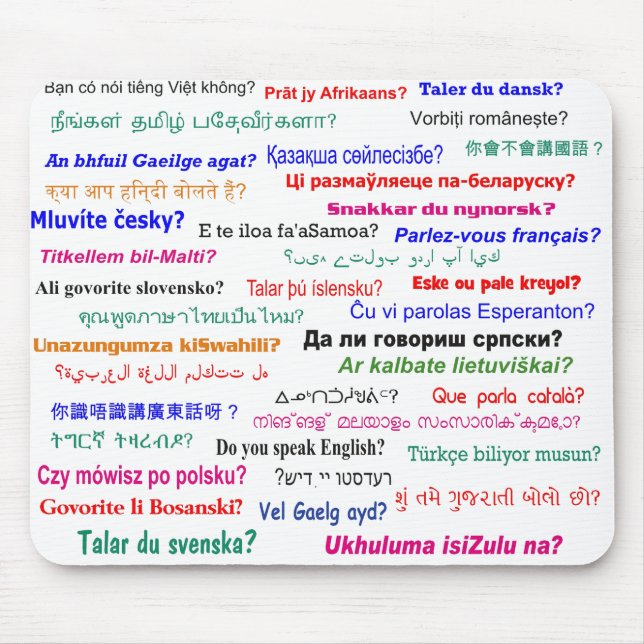 Do you speak ...? in many languages mouse pad (Front)