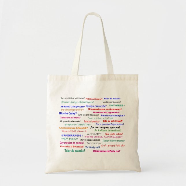 Do you speak ...? in many languages tote bag (Front)