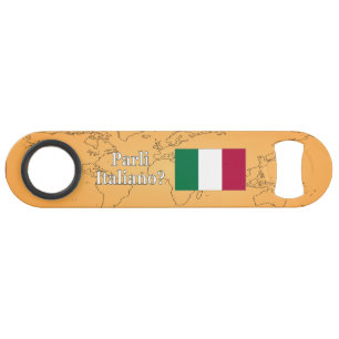 Do you speak Italian? in Italian. Flag wf