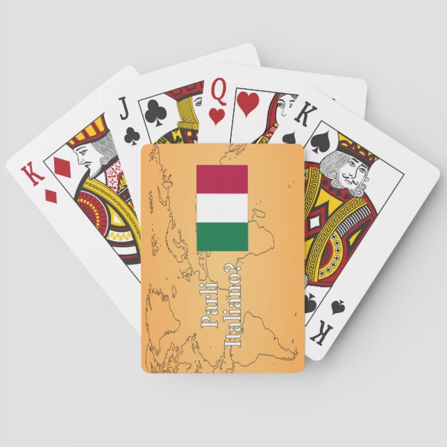 Do you speak Italian? in Italian. Flag wf Playing Cards (Back)