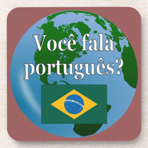 Do you speak Portuguese? in Portuguese. Flag globe Coaster