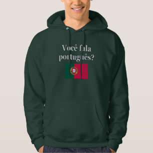 Do you speak Portuguese? in Portuguese. Flag Hoodie