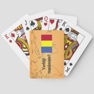 Do you speak Romanian? in Romanian. Flag bf Playing Cards