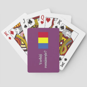 Do you speak Romanian? in Romanian. Flag wf Playing Cards