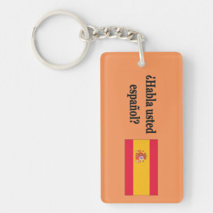 Do you speak Spanish? in Spanish. Flag bf Key Ring