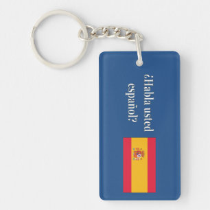 Do you speak Spanish? in Spanish. Flag wf Key Ring