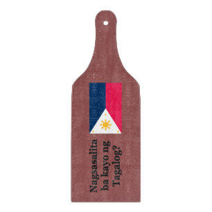 Do you speak Tagalog? in Tagalog. Flag bf Cutting Board