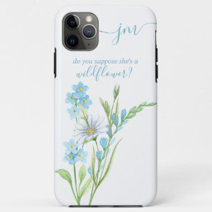 Do you Suppose Shes a Wildflower Blue Monogram Case-Mate iPhone Case