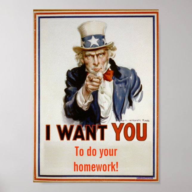 "Do your homework"  Poster (Front)
