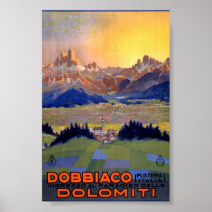 Dobbiaco Toblach Italy Vintage Travel Poster