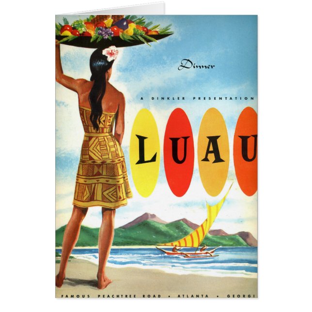 Dobbs House Luau Tiki lounge card (Front)