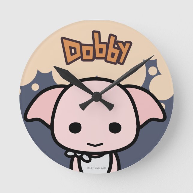 Dobby Cartoon Character Art Round Clock (Front)