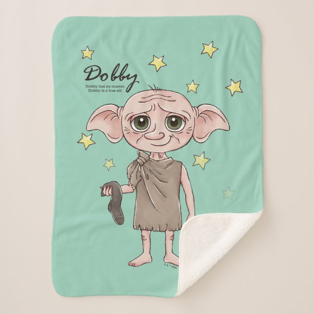 Dobby Watercolor Character Art Sherpa Blanket (Front)