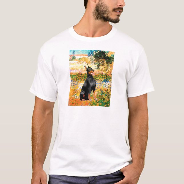 Doberman 1 - Garden (VG) T-Shirt (Front)