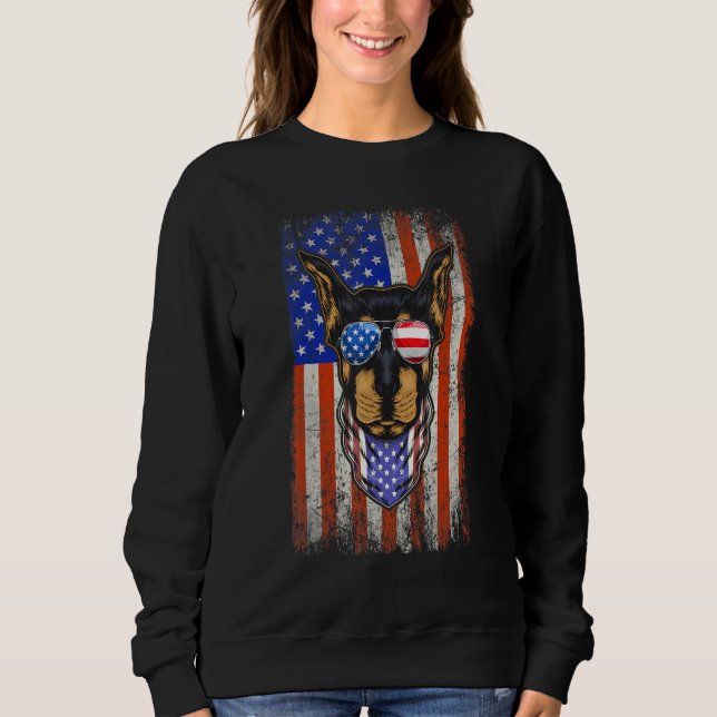 Doberman 4th Of July American Sunglasses For Men A Sweatshirt (Front)
