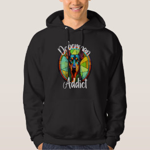 Doberman Addict Dog Mom Puppy Colorful Pet Fur Bab Hoodie