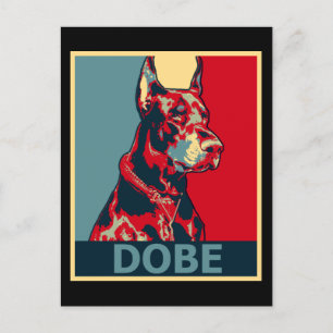 Doberman Aesthetic Dog Portrait Dobe Hope style Postcard