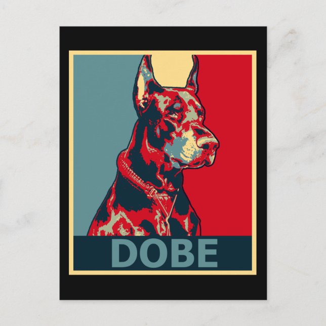 Doberman Aesthetic Dog Portrait Dobe Hope style Postcard (Front)