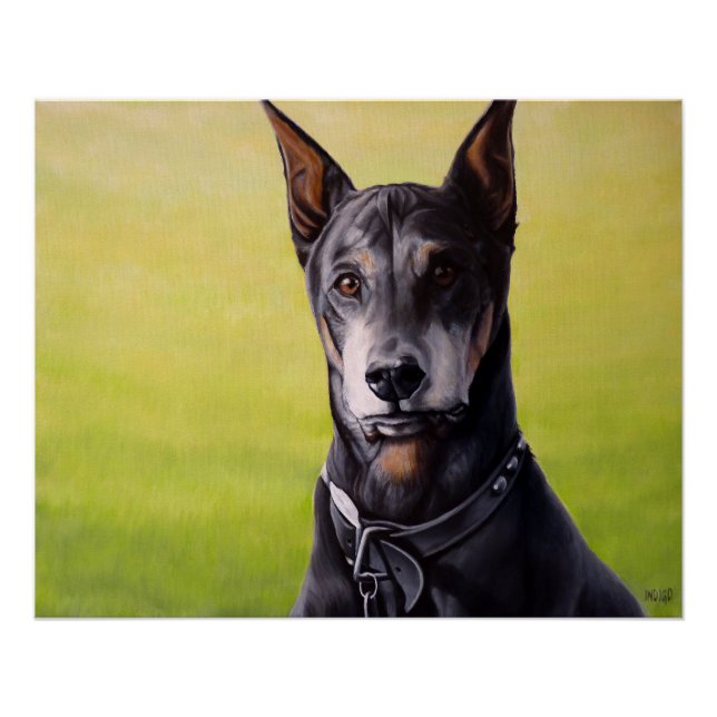 Doberman Art Poster Personalised Dog Art Prints (Front)