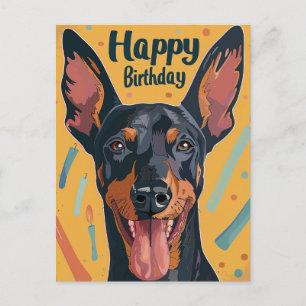 Doberman Birthday  Postcard