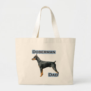 Doberman(black) Dad 4 Large Tote Bag