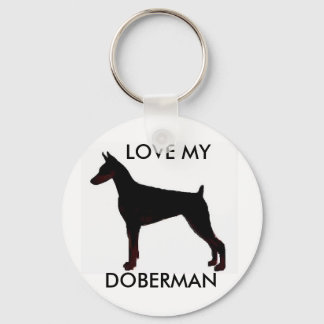 doberman black, LOVE MY, DOBERMAN Key Ring