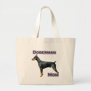 Doberman(black) Mum 4 Large Tote Bag
