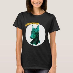 Doberman Blue V Neck T-Shirt