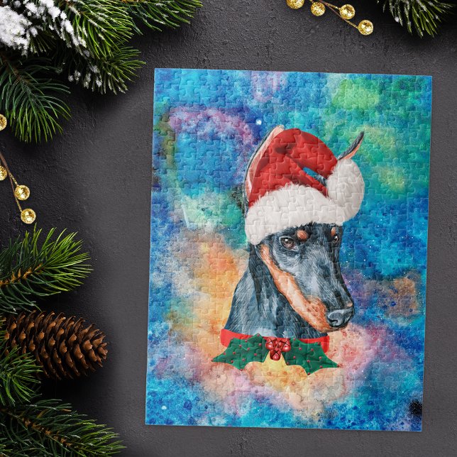 Doberman Breed Dog Christmas Jigsaw Puzzle (Creator Uploaded)